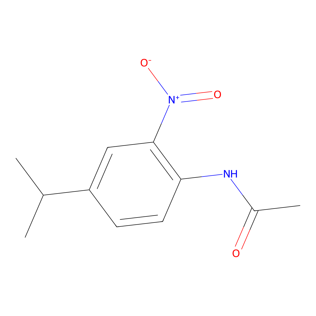 N-(4-isopropyl-2-nitrophenyl)acetamide molecular structure, CAS 40655-36-5