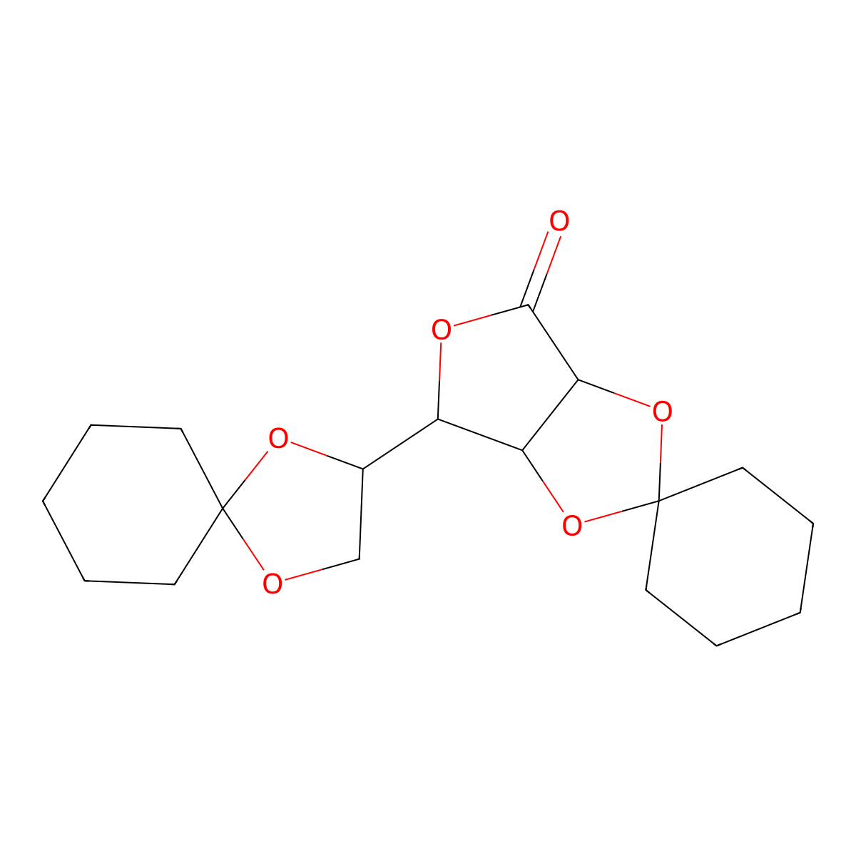 2,3-5,6-Di-O-cyclohexylidene-D-mannonolactone molecular structure, CAS 40656-50-6