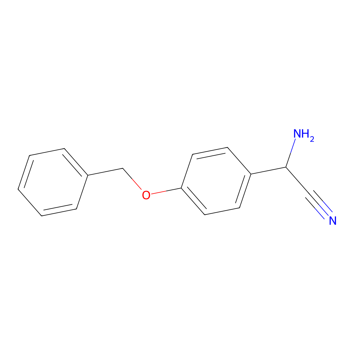 2-Amino-2-(4-(benzyloxy)phenyl)acetonitrile molecular structure, CAS 40658-55-7