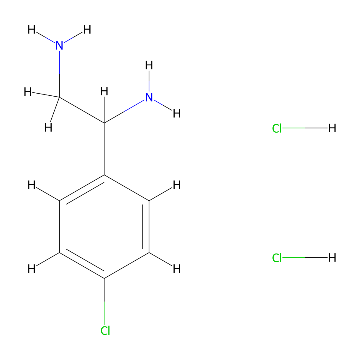 1-(4-Chlorophenyl)ethane-1,2-diamine dihydrochloride molecular structure, CAS 40658-64-8