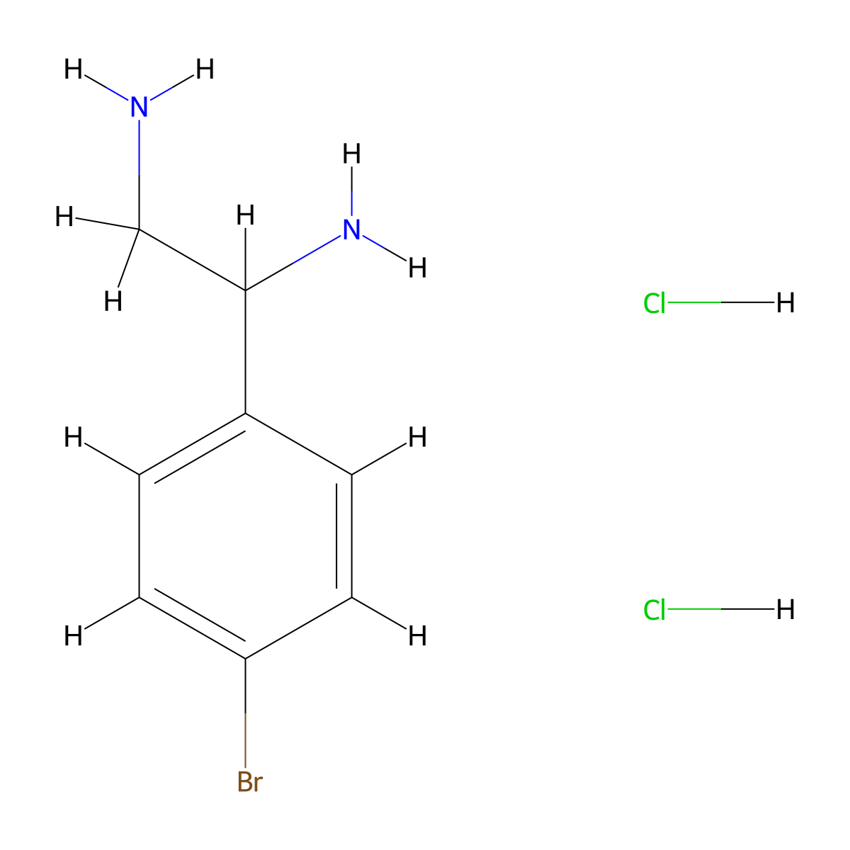 1-(4-Bromophenyl)ethane-1,2-diamine 2hcl molecular structure, CAS 40658-65-9