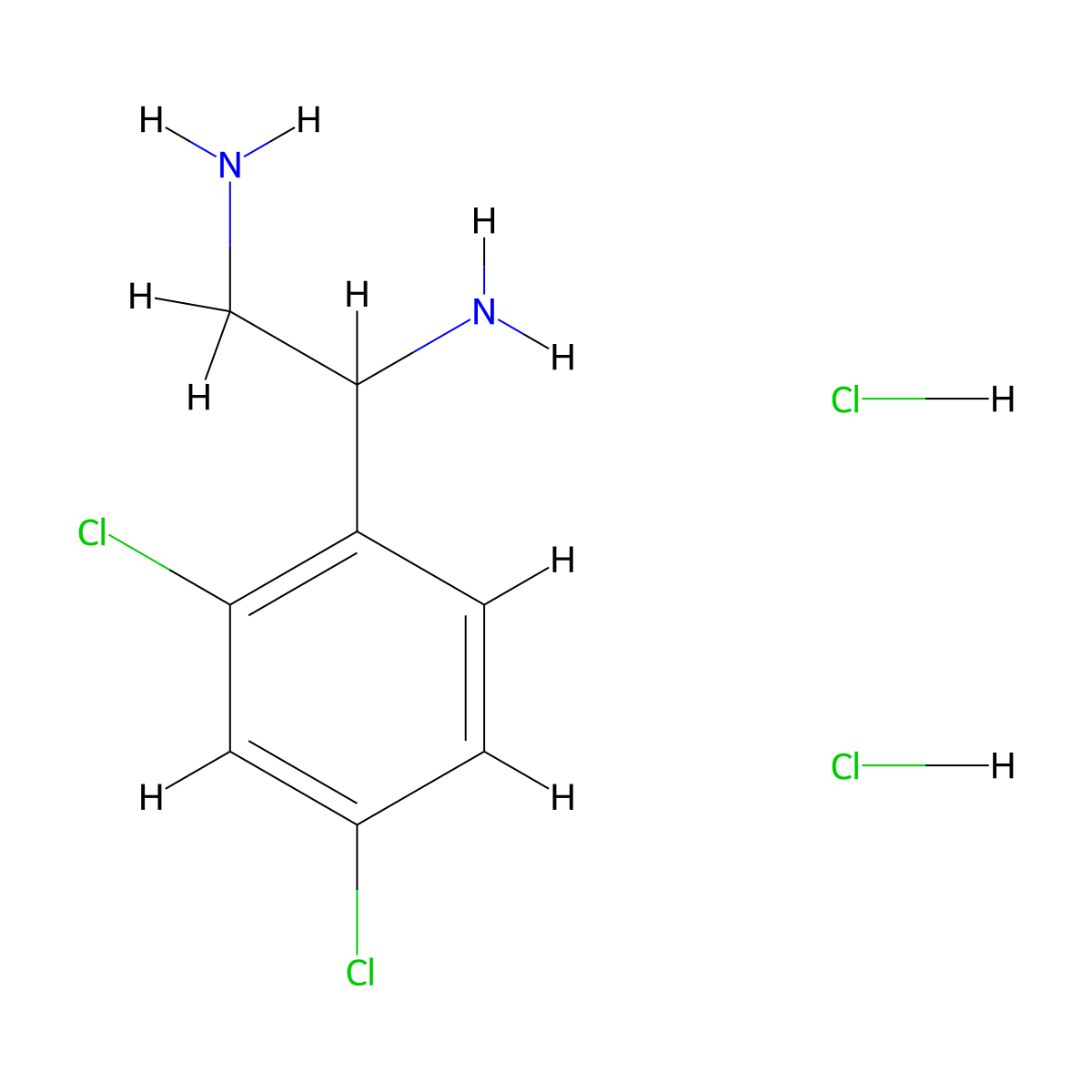 1-(2,4-Dichlorophenyl)ethane-1,2-diamine hcl molecular structure, CAS 40658-78-4
