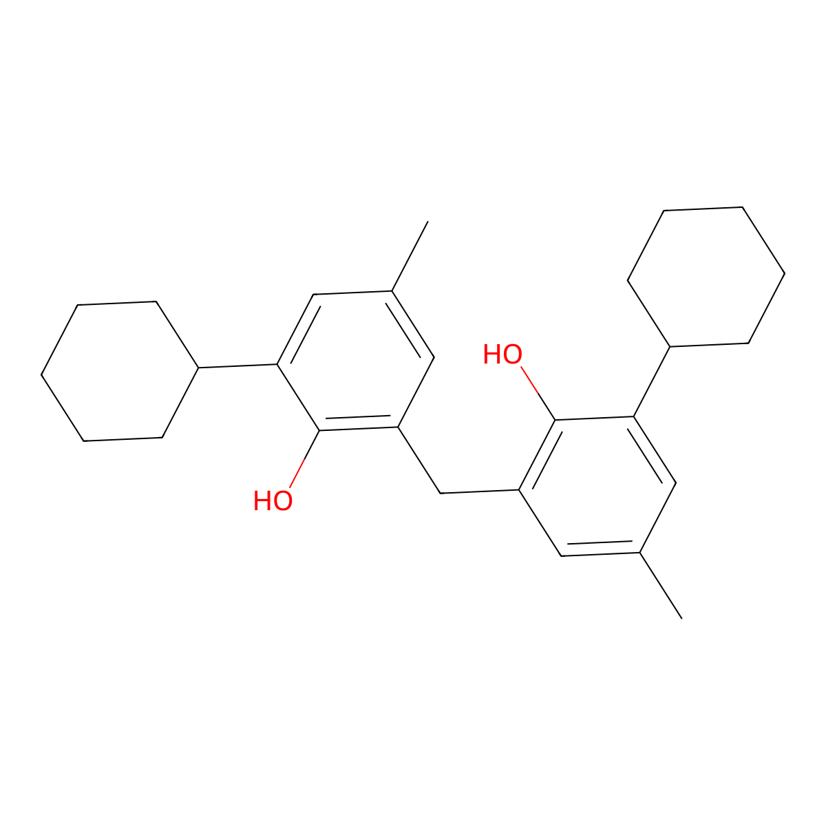 2,2'-Methylenebis(6-cyclohexyl-p-cresol) molecular structure, CAS 4066-02-8