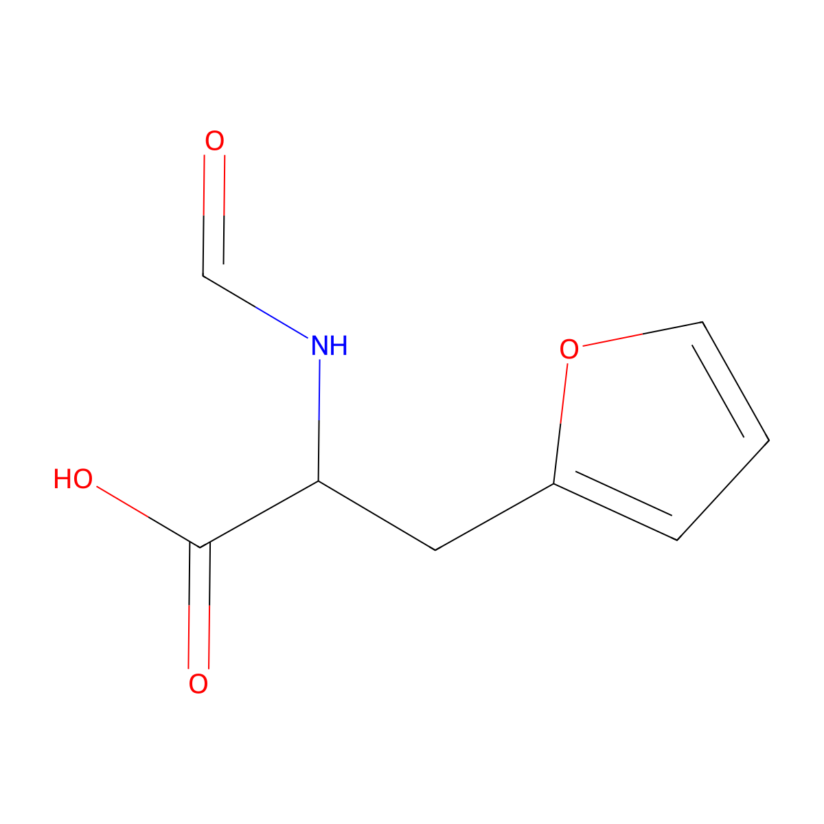 2-Formamido-3-(furan-2-yl)propanoic acid molecular structure, CAS 4066-16-4