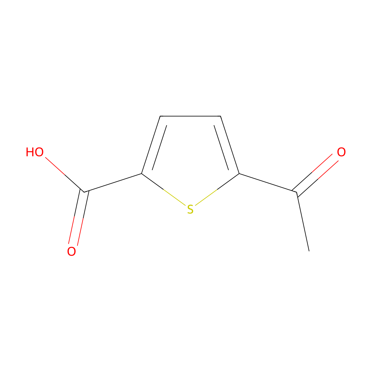 5-Acetylthiophene-2-carboxylic acid molecular structure, CAS 4066-41-5