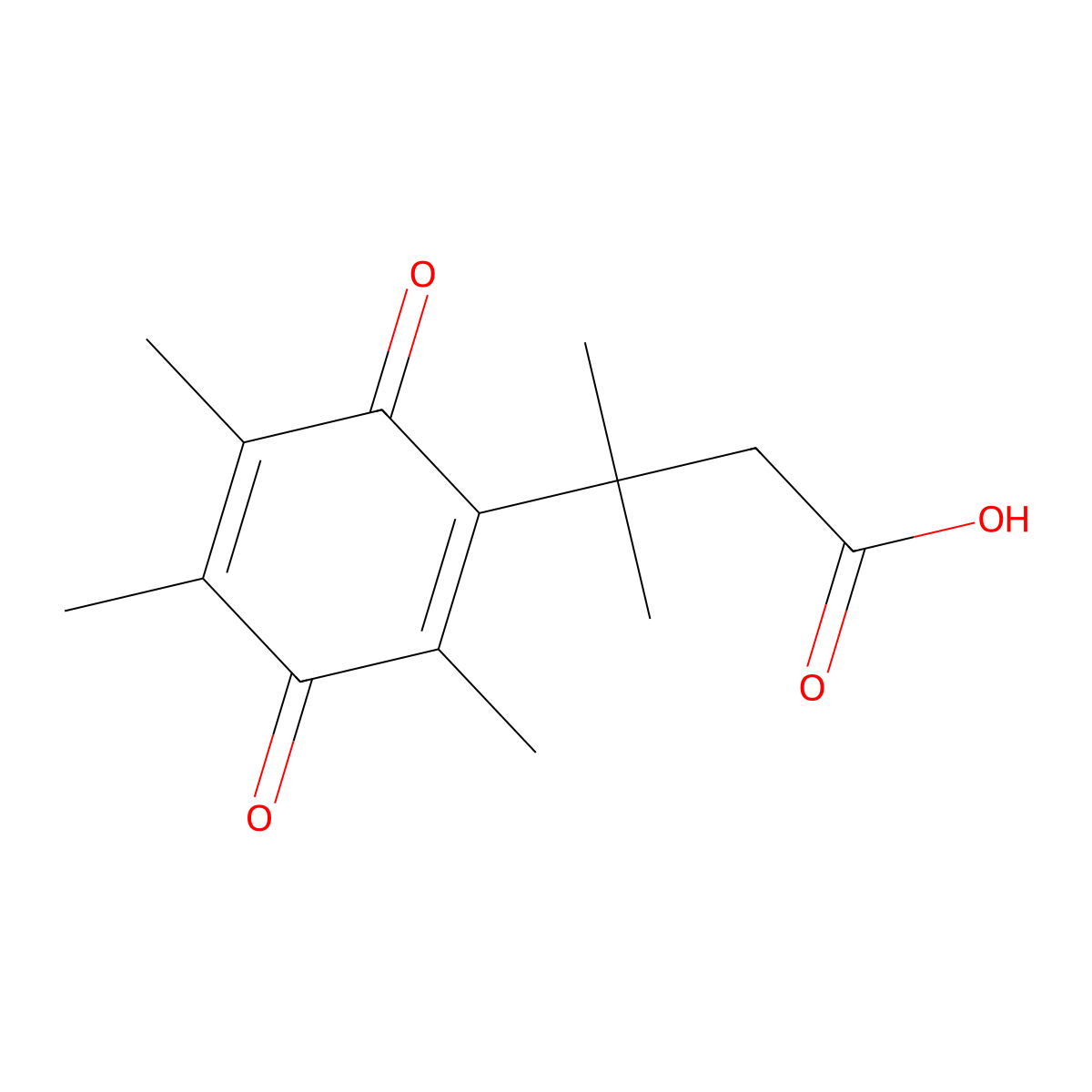 3-Methyl-3-(2,4,5-trimethyl-3,6-dioxocyclohexa-1,4-dien-1-yl)butanoic Acid molecular structure, CAS 40662-29-1