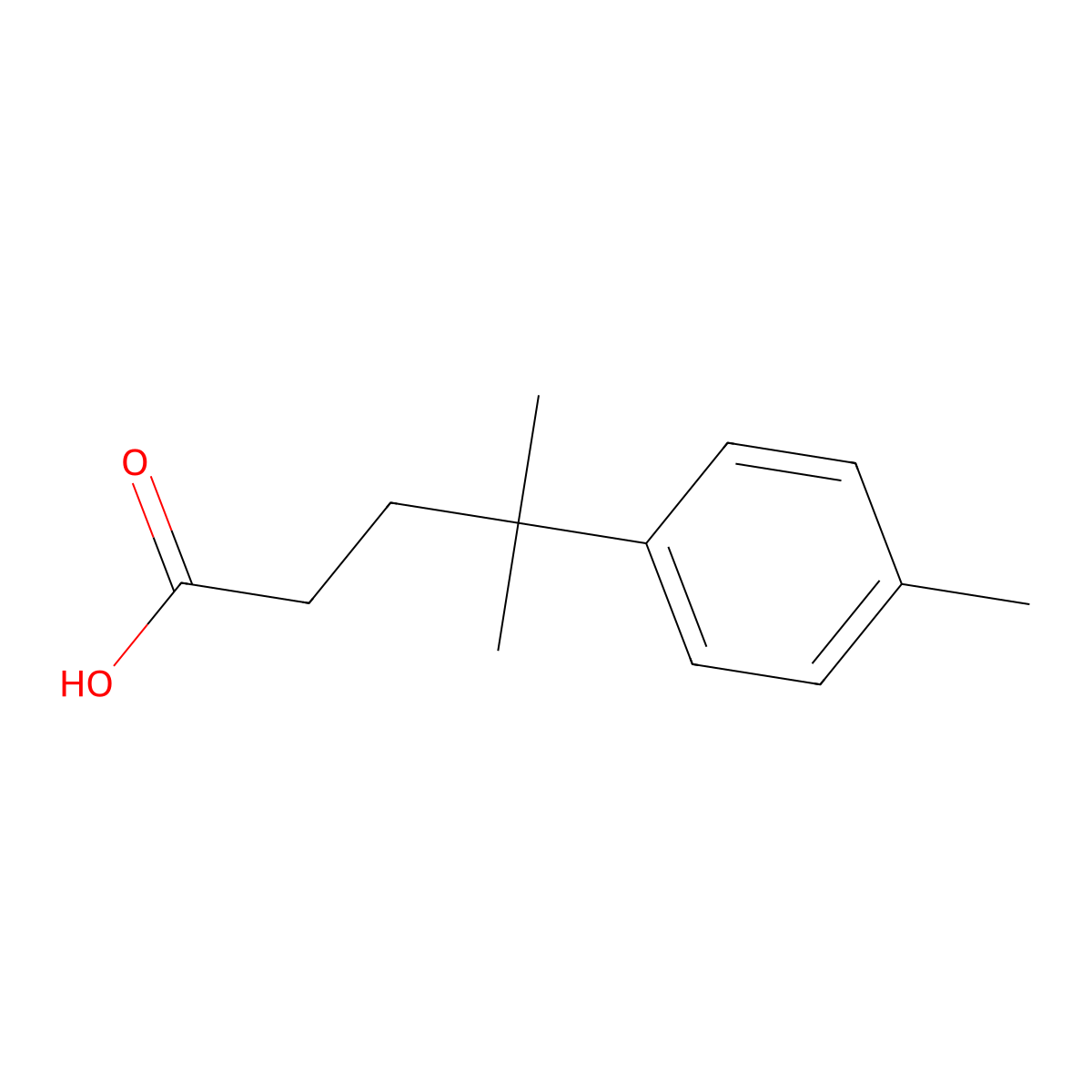 gamma,gamma,4-Trimethylbenzenebutanoic acid molecular structure, CAS 40663-79-4