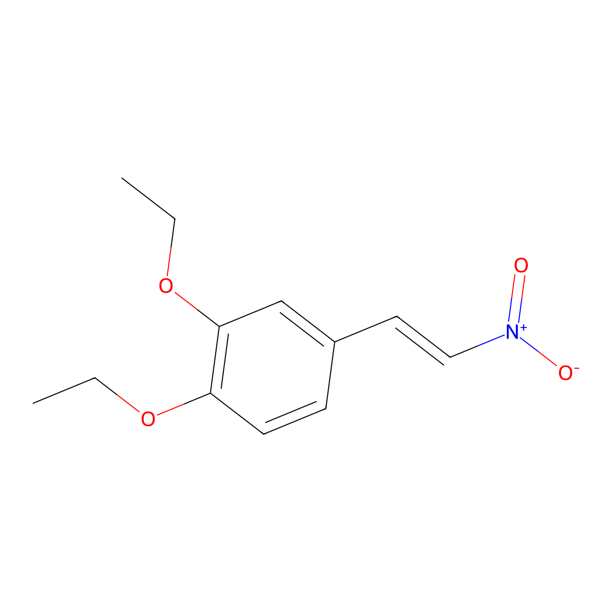 Benzene, 1,2-diethoxy-4-(2-nitroethenyl)- molecular structure, CAS 40665-53-0