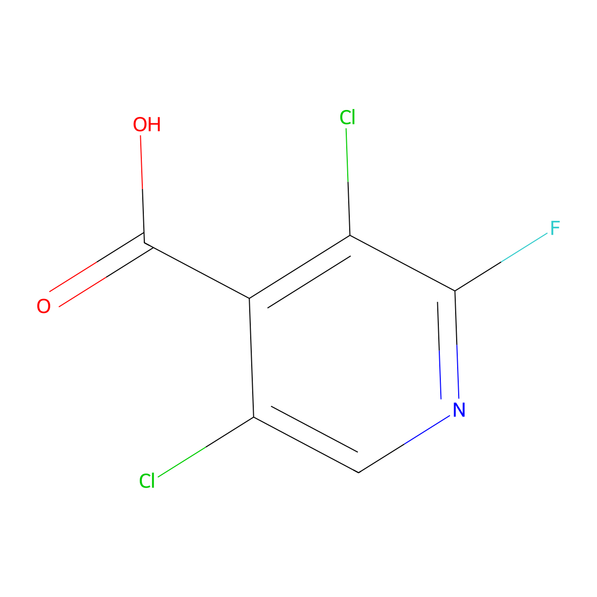 3,5-Dichloro-2-fluoropyridine-4-carboxylic acid molecular structure, CAS 406676-19-5
