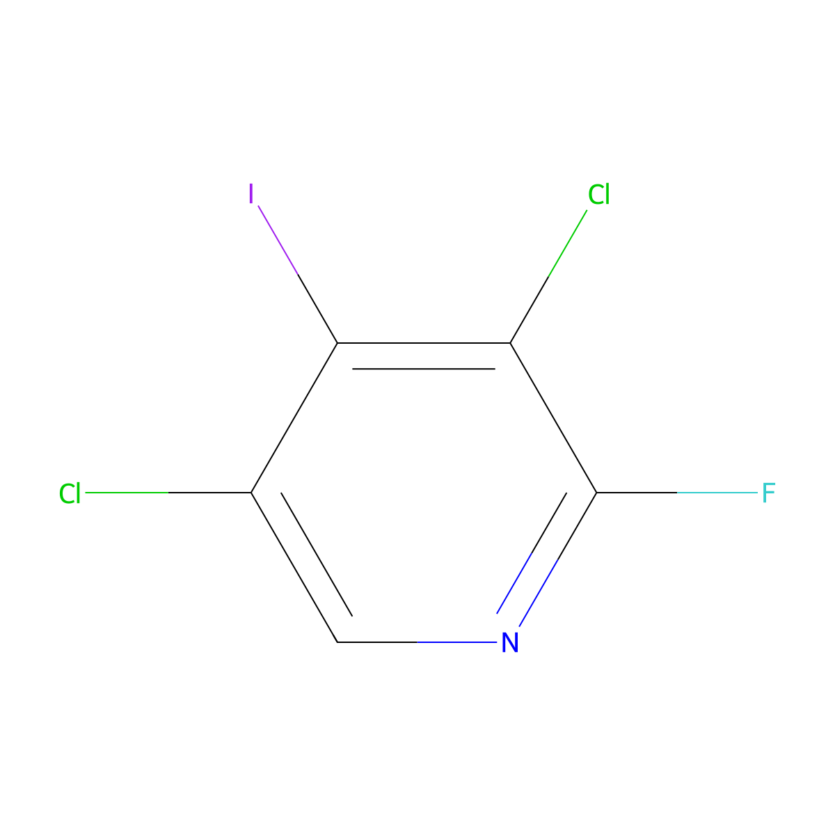3,5-Dichloro-2-fluoro-4-iodopyridine molecular structure, CAS 406676-24-2