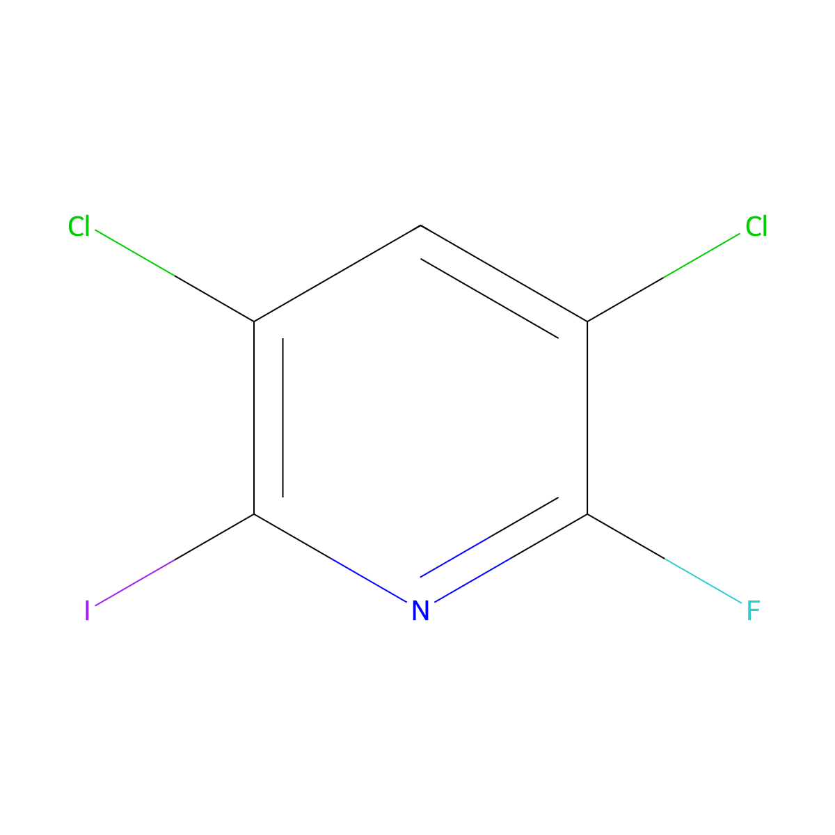 3,5-Dichloro-2-fluoro-6-iodopyridine molecular structure, CAS 406676-35-5
