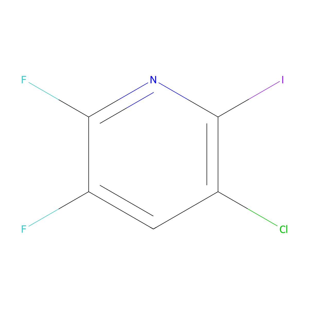 3-Chloro-5,6-difluoro-2-iodopyridine molecular structure, CAS 406676-37-7