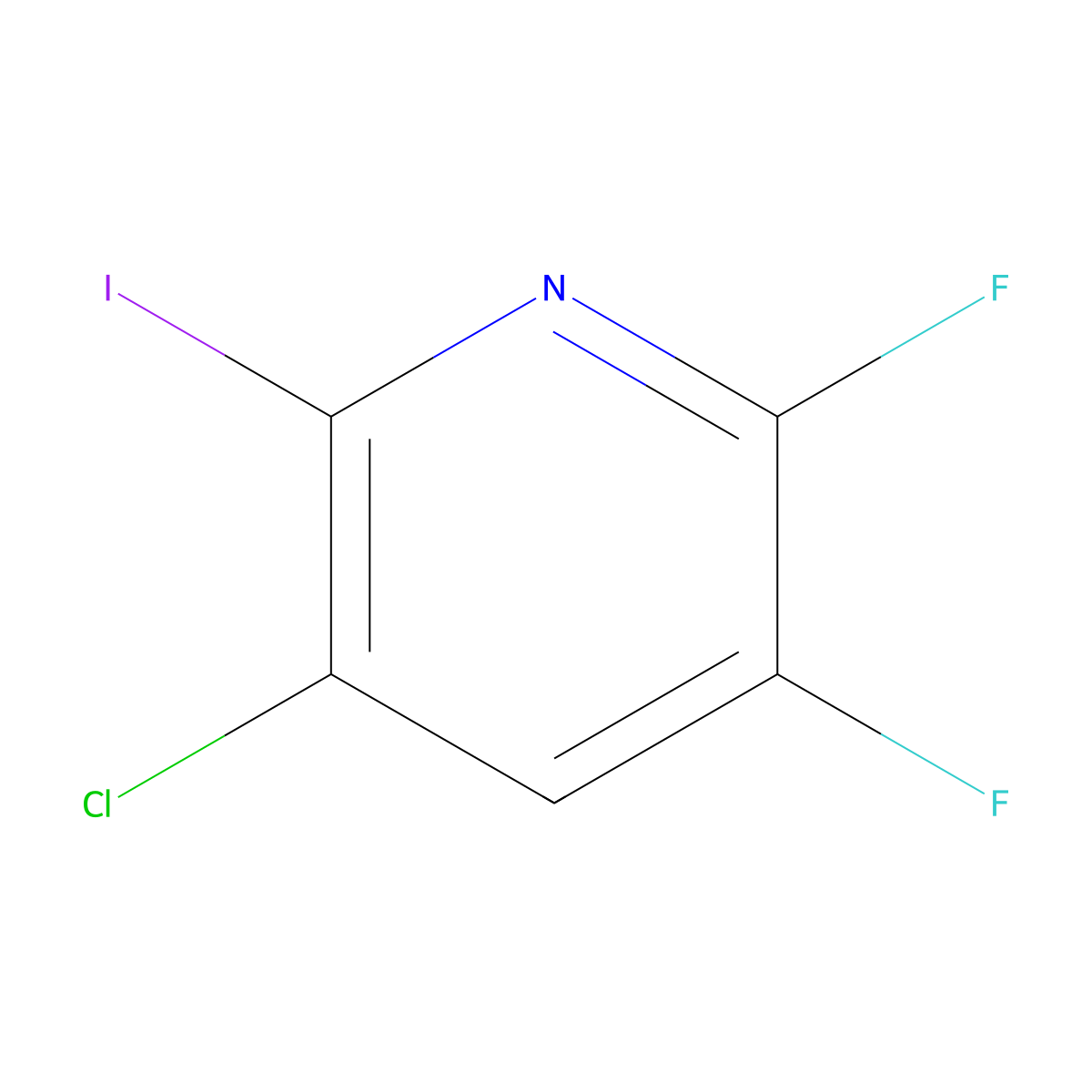 3-Chloro-5,6-difluoro-2-iodopyridine molecular structure, CAS 406676-37-7