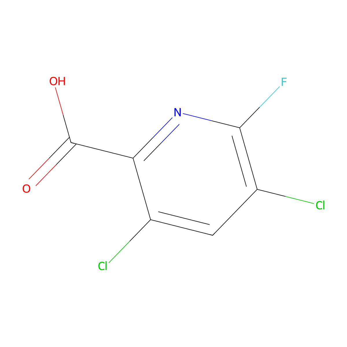 3,5-Dichloro-6-fluoropicolinic acid molecular structure, CAS 406676-39-9