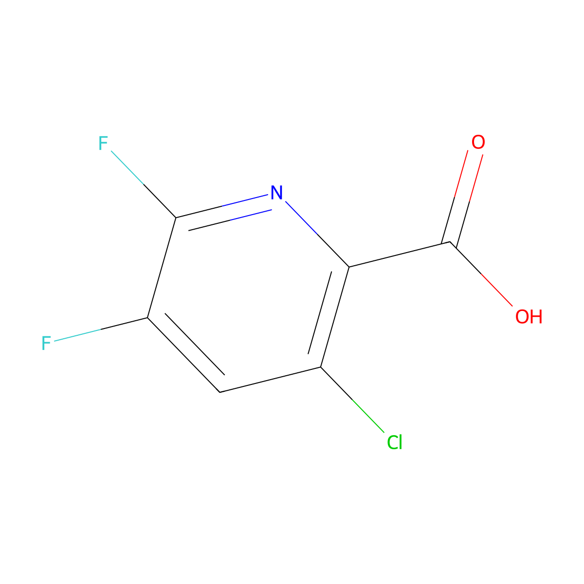 3-Chloro-5,6-difluoro-2-pyridinecarboxylic acid molecular structure, CAS 406676-40-2