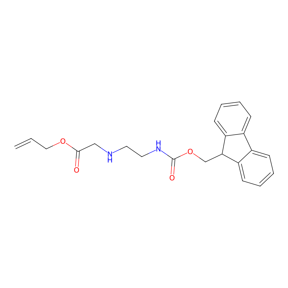 Allyl 2-((2-((((9H-fluoren-9-yl)methoxy)carbonyl)amino)ethyl)amino)acetate molecular structure, CAS 406683-69-0