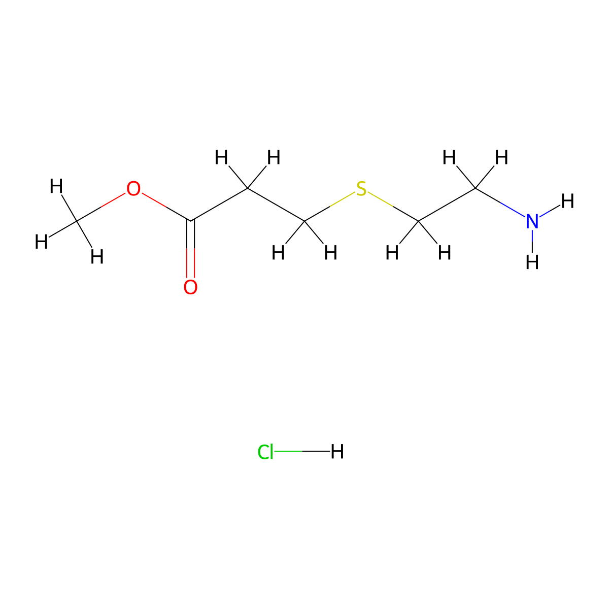 Methyl 3-[(2-aminoethyl)sulfanyl]propanoate hydrochloride molecular structure, CAS 406684-00-2