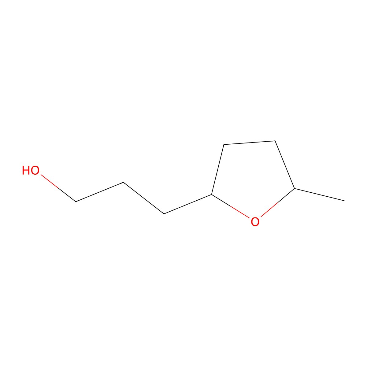 rac-3-[(2R,5S)-5-methyloxolan-2-yl]propan-1-ol molecular structure, CAS 406685-35-6