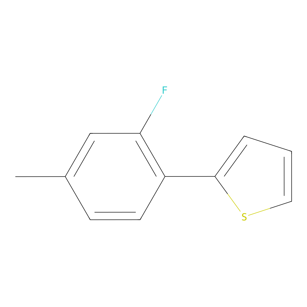 2-(2-Fluoro-4-methylphenyl)thiophene molecular structure, CAS 406688-05-9