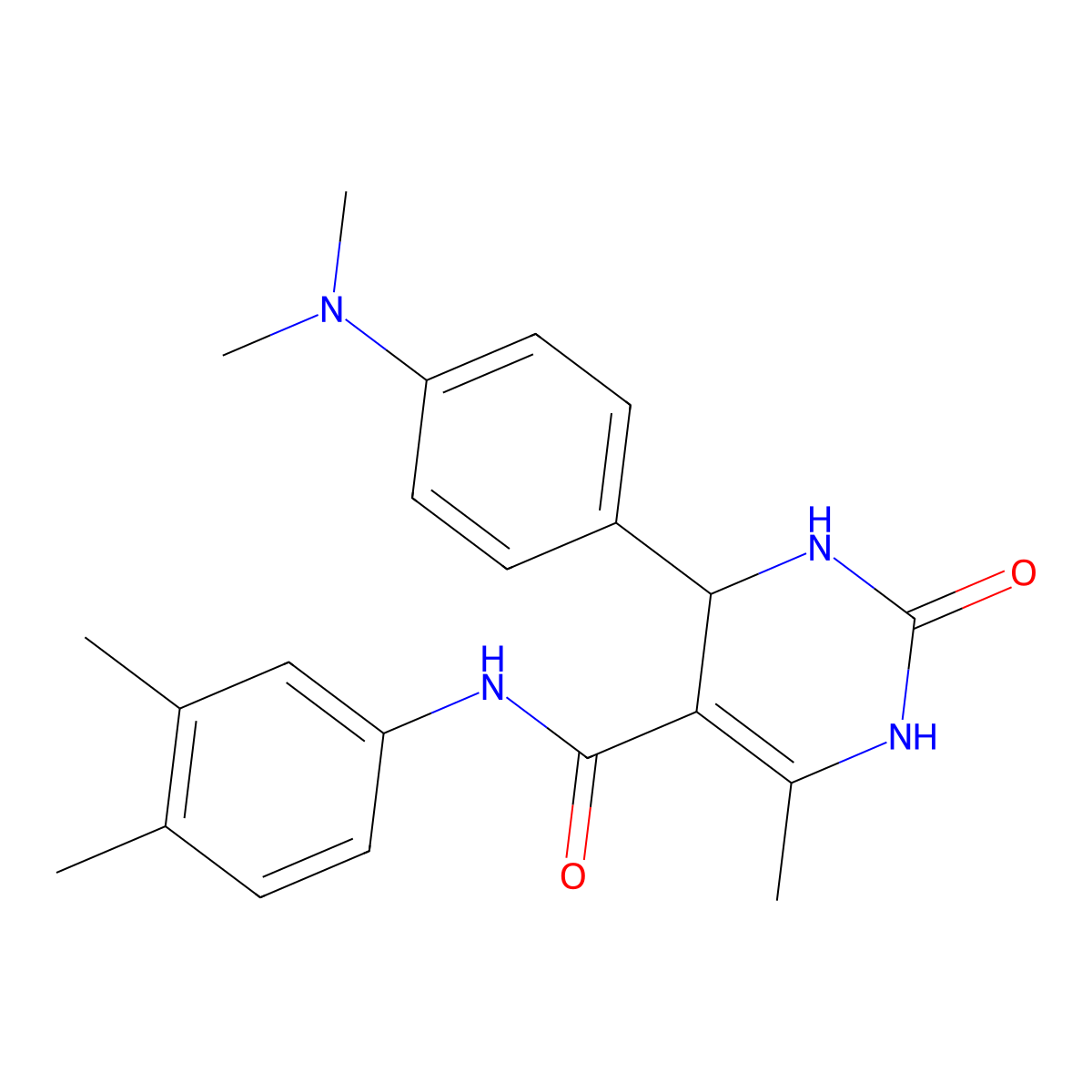4-[4-(dimethylamino)phenyl]-N-(3,4-dimethylphenyl)-6-methyl-2-oxo-1,2,3,4-tetrahydropyrimidine-5-carboxamide molecular structure, CAS 406690-54-8