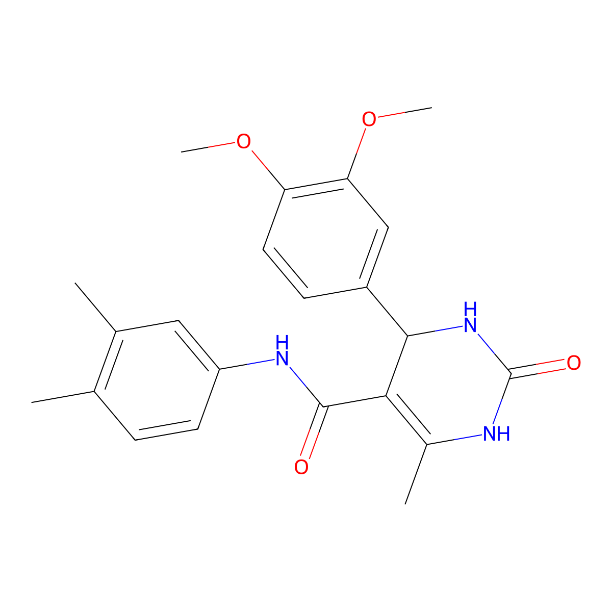 4-(3,4-dimethoxyphenyl)-N-(3,4-dimethylphenyl)-6-methyl-2-oxo-1,2,3,4-tetrahydropyrimidine-5-carboxamide molecular structure, CAS 406690-56-0