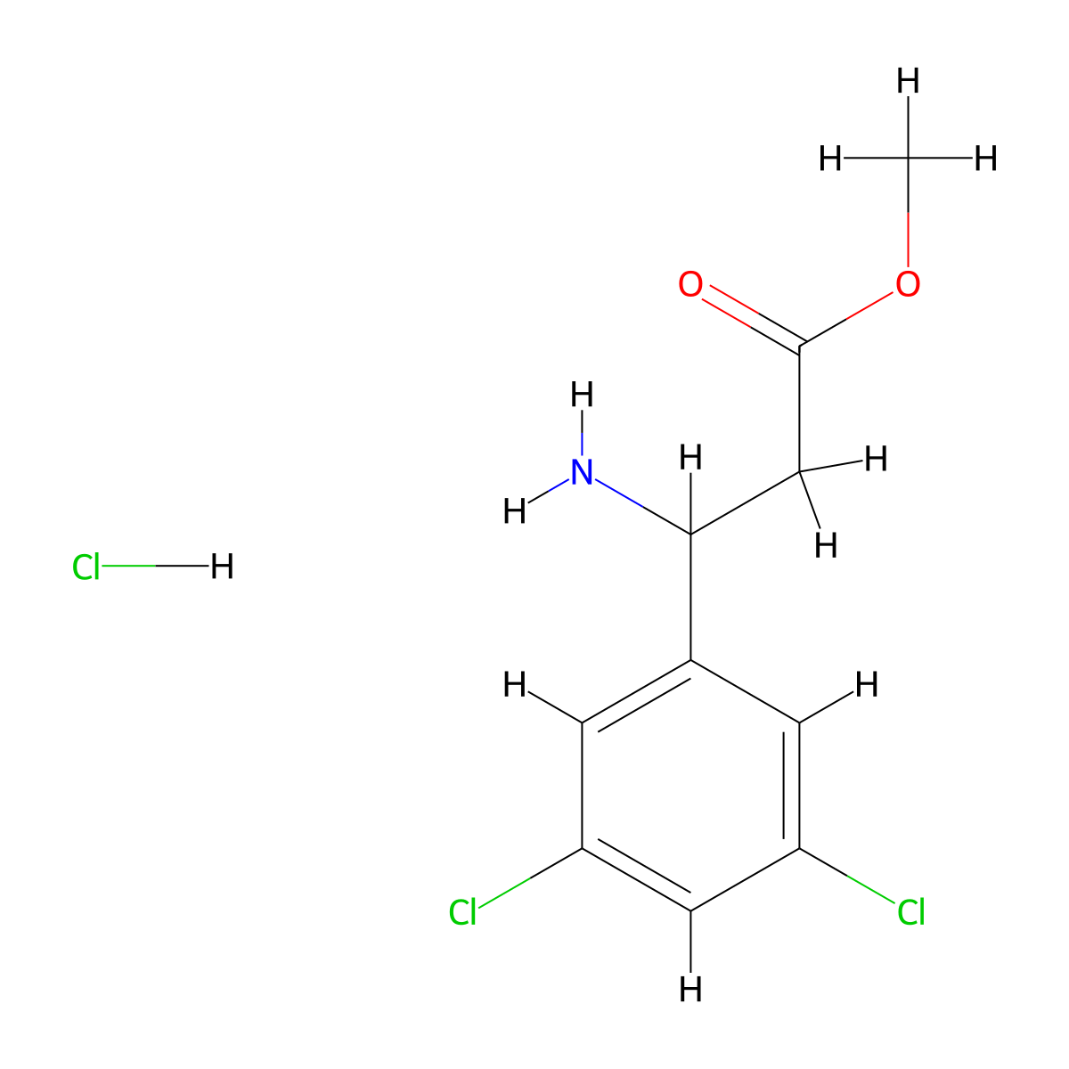 Methyl 3-amino-3-(3,5-dichlorophenyl)propanoate hydrochloride molecular structure, CAS 406692-07-7