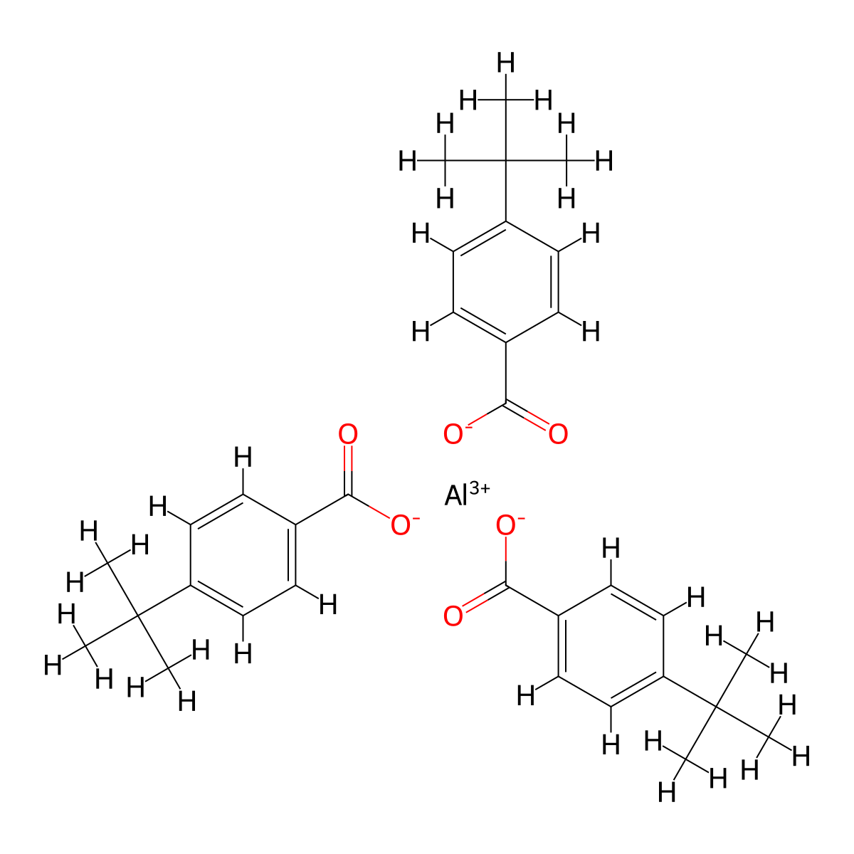Benzoic acid, 4-(1,1-dimethylethyl)-, aluminum salt (3:1) molecular structure, CAS 4067-14-5