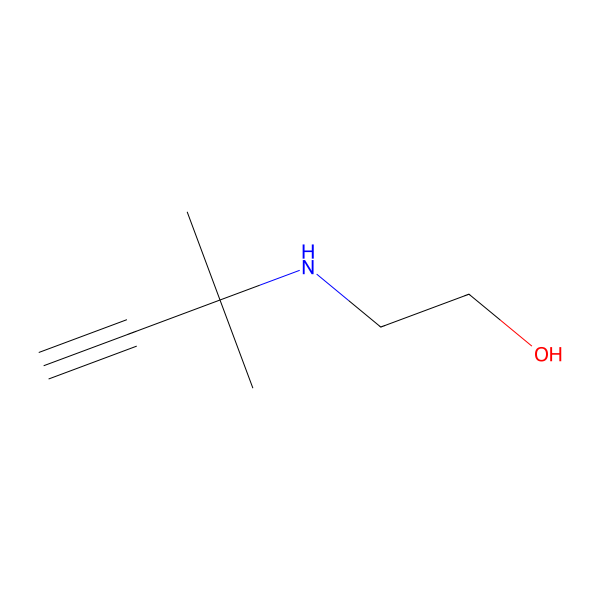 2-((2-Methylbut-3-yn-2-yl)amino)ethan-1-ol molecular structure, CAS 4067-36-1