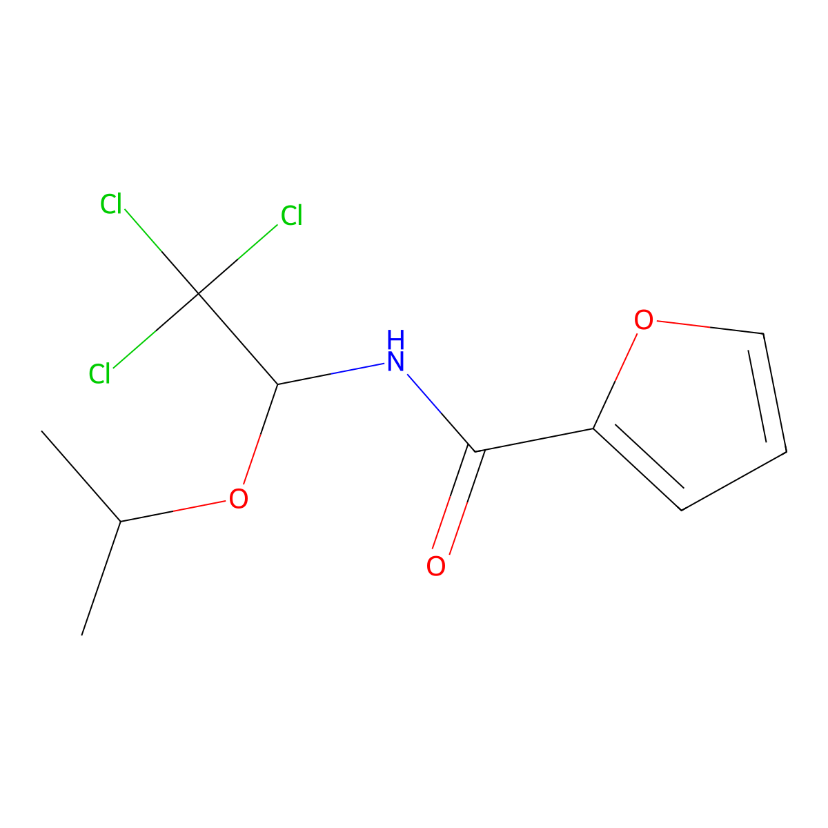 N-(2,2,2-trichloro-1-propan-2-yloxyethyl)furan-2-carboxamide molecular structure, CAS 406709-96-4