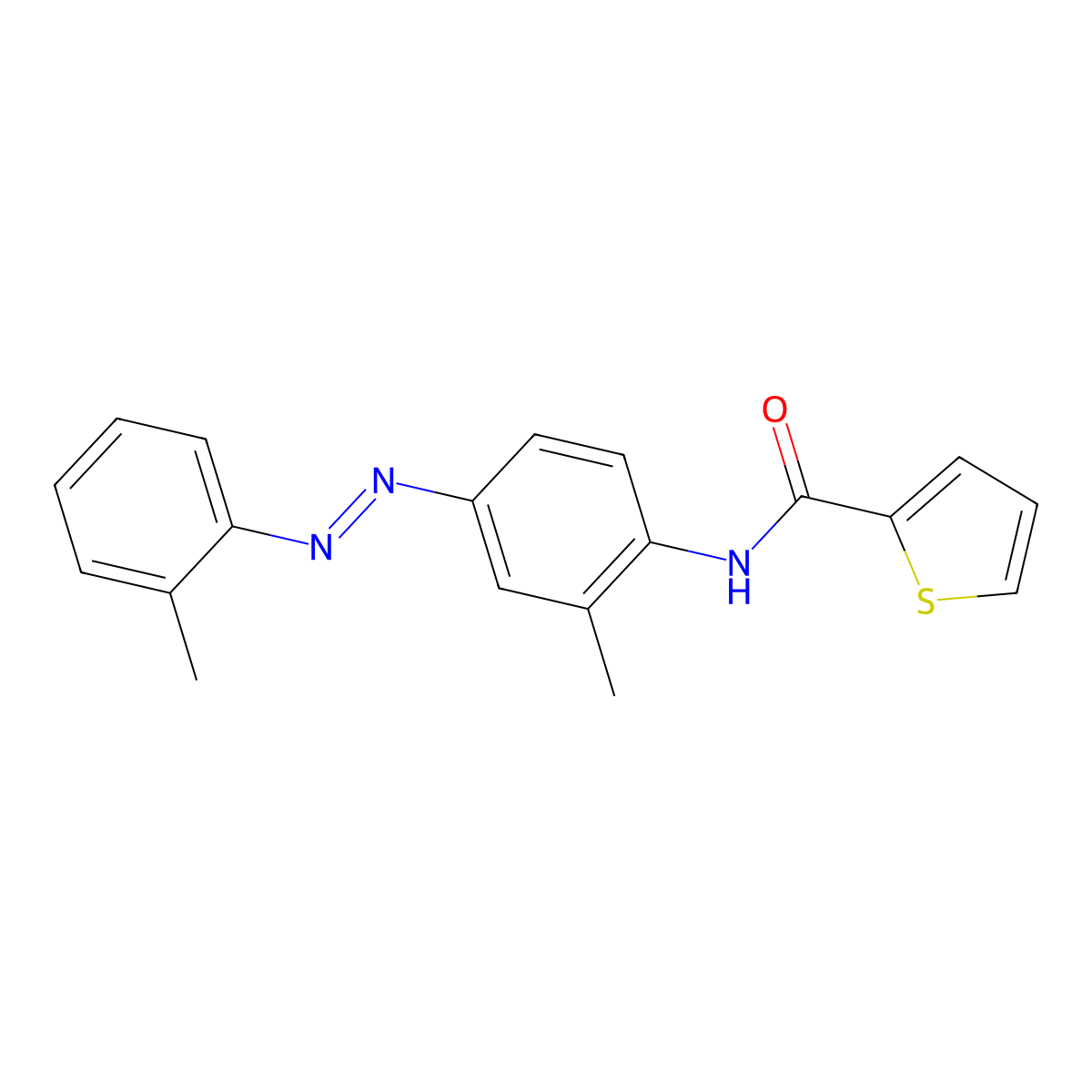N-{2-methyl-4-[(E)-(2-methylphenyl)diazenyl]phenyl}-2-thiophenecarboxamide molecular structure, CAS 406709-98-6