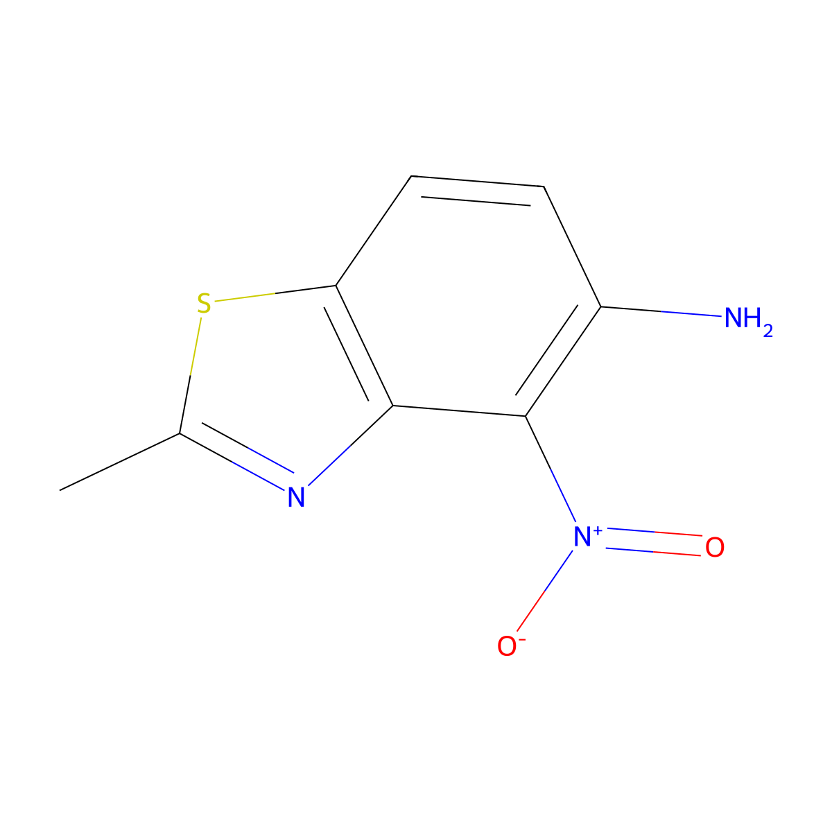 2-Methyl-4-nitrobenzo[d]thiazol-5-amine molecular structure, CAS 40671-24-7
