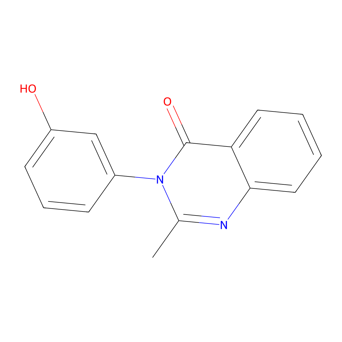 4(3H)-Quinazolinone, 3-(3-hydroxyphenyl)-2-methyl- molecular structure, CAS 40671-68-9
