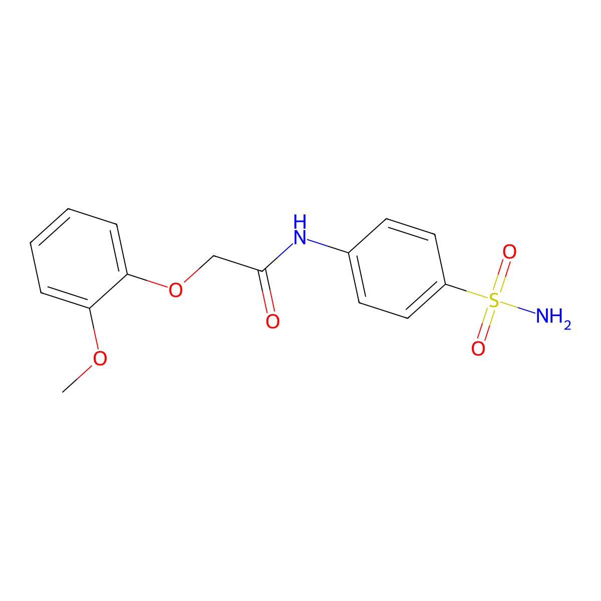 2-(2-methoxyphenoxy)-N-(4-sulfamoylphenyl)acetamide molecular structure, CAS 406710-94-9