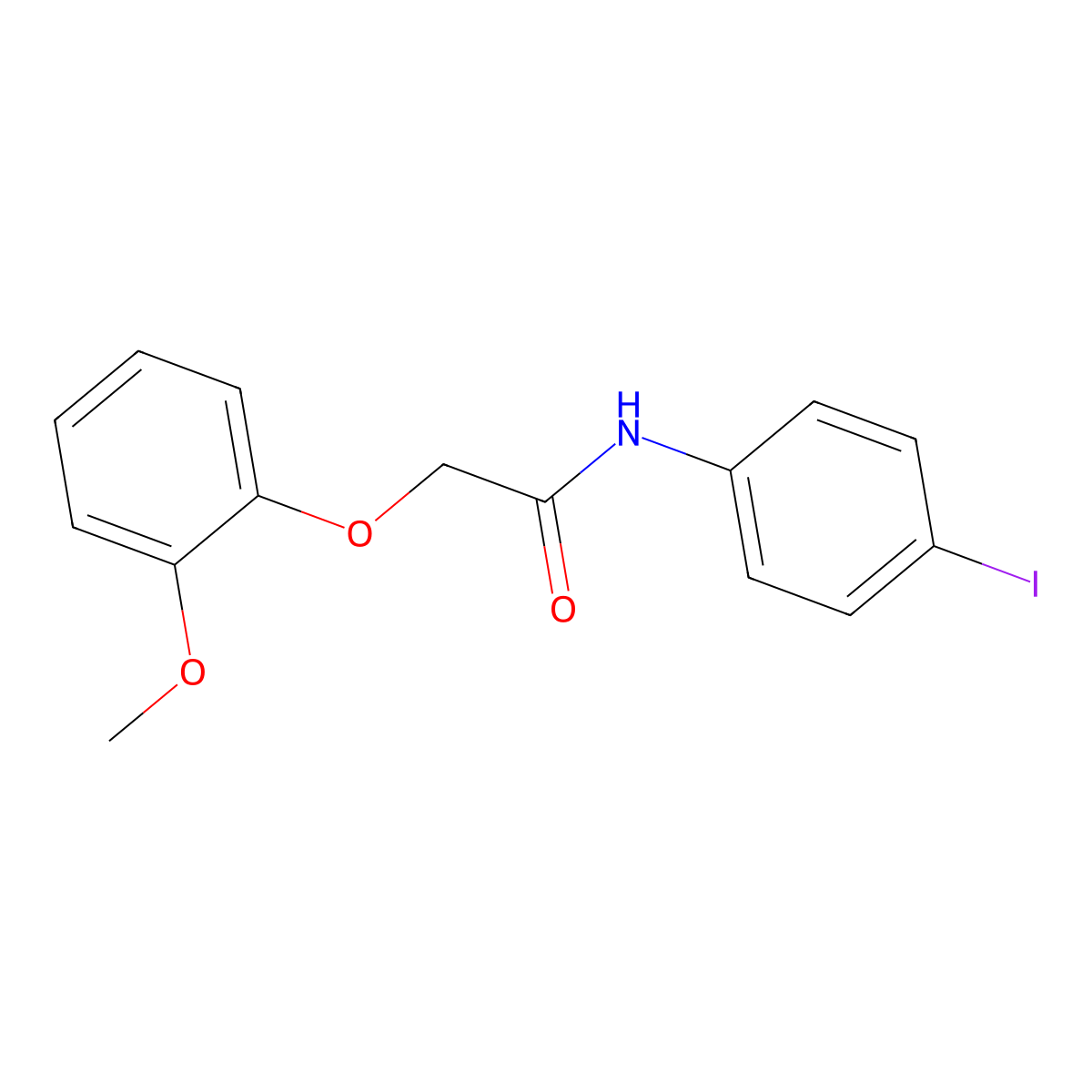 N-(4-iodophenyl)-2-(2-methoxyphenoxy)acetamide molecular structure, CAS 406710-97-2