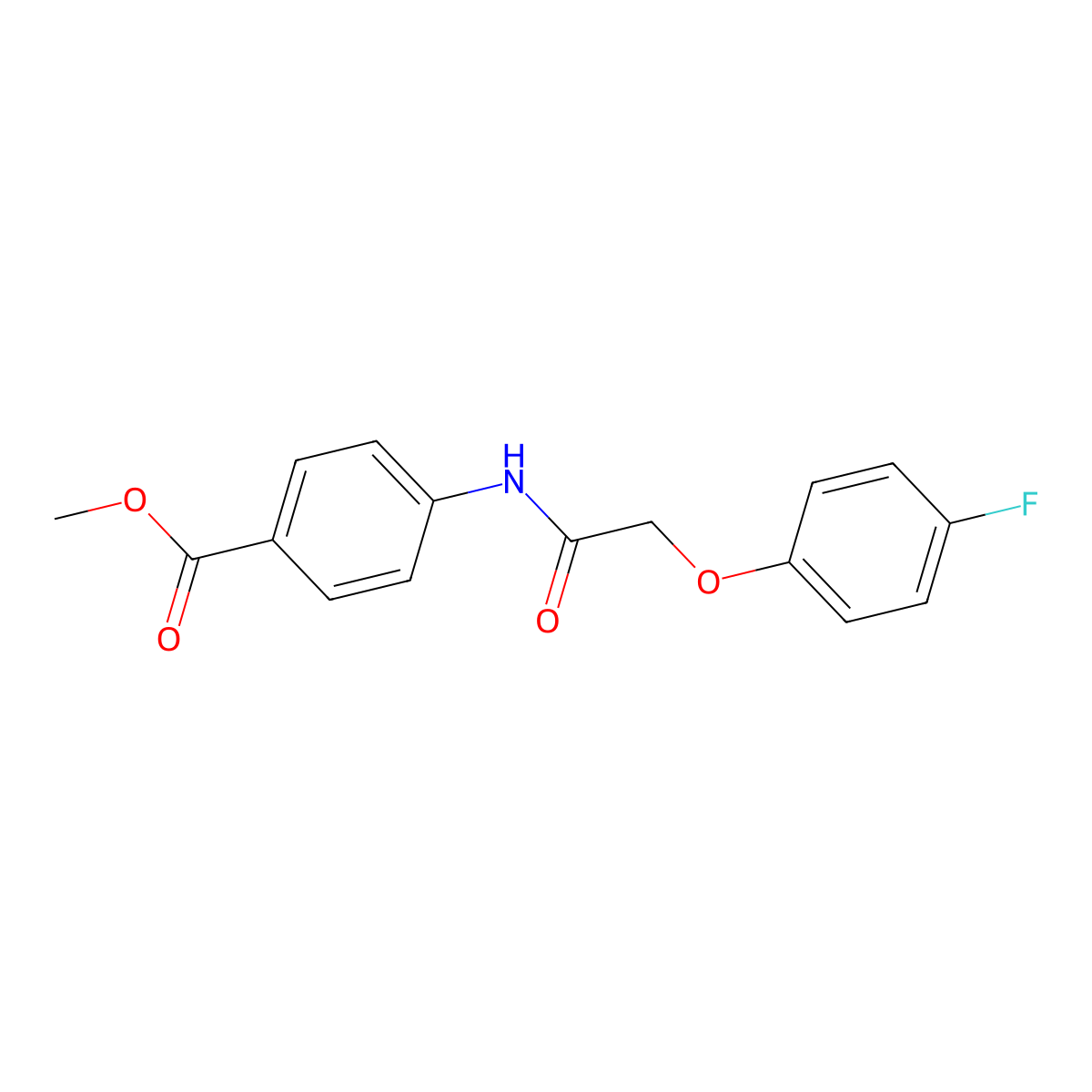 Methyl 4-{[(4-fluorophenoxy)acetyl]amino}benzoate molecular structure, CAS 406713-13-1
