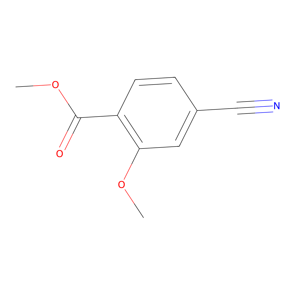 Methyl 4-cyano-2-methoxybenzoate molecular structure, CAS 406719-76-4