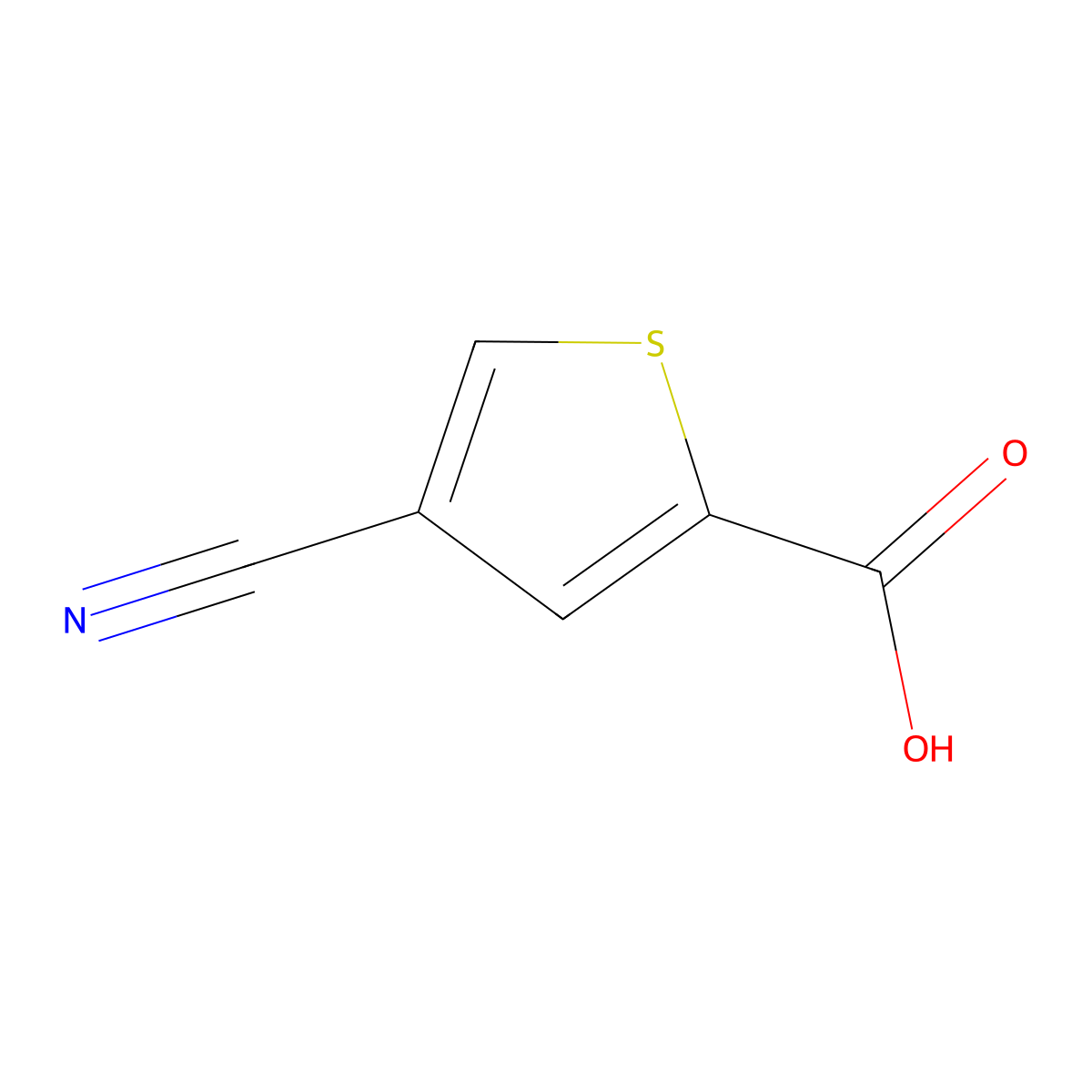 4-Cyanothiophene-2-carboxylic acid molecular structure, CAS 406719-77-5