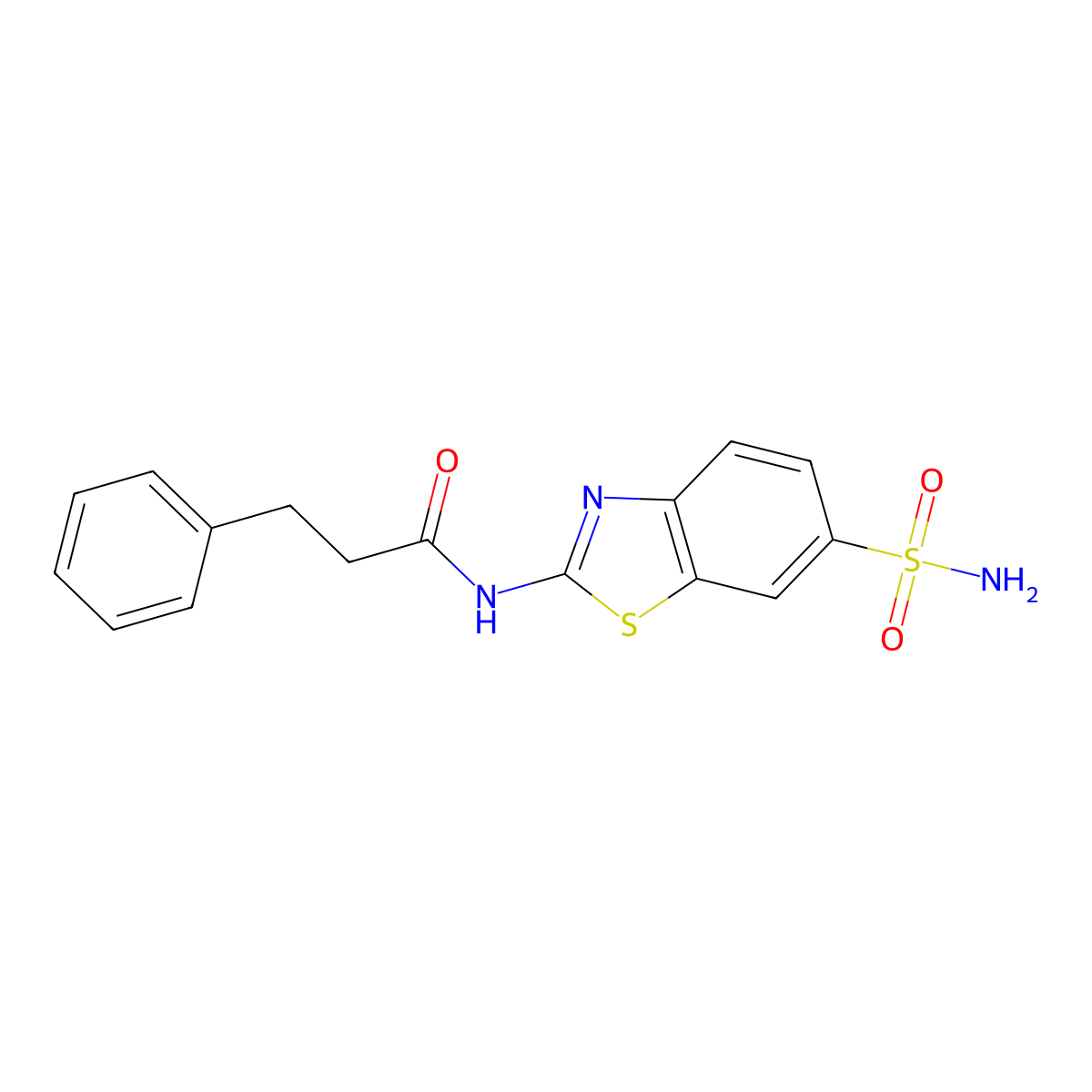 3-phenyl-N-[(2E)-6-sulfamoyl-1,3-benzothiazol-2(3H)-ylidene]propanamide molecular structure, CAS 406722-95-0