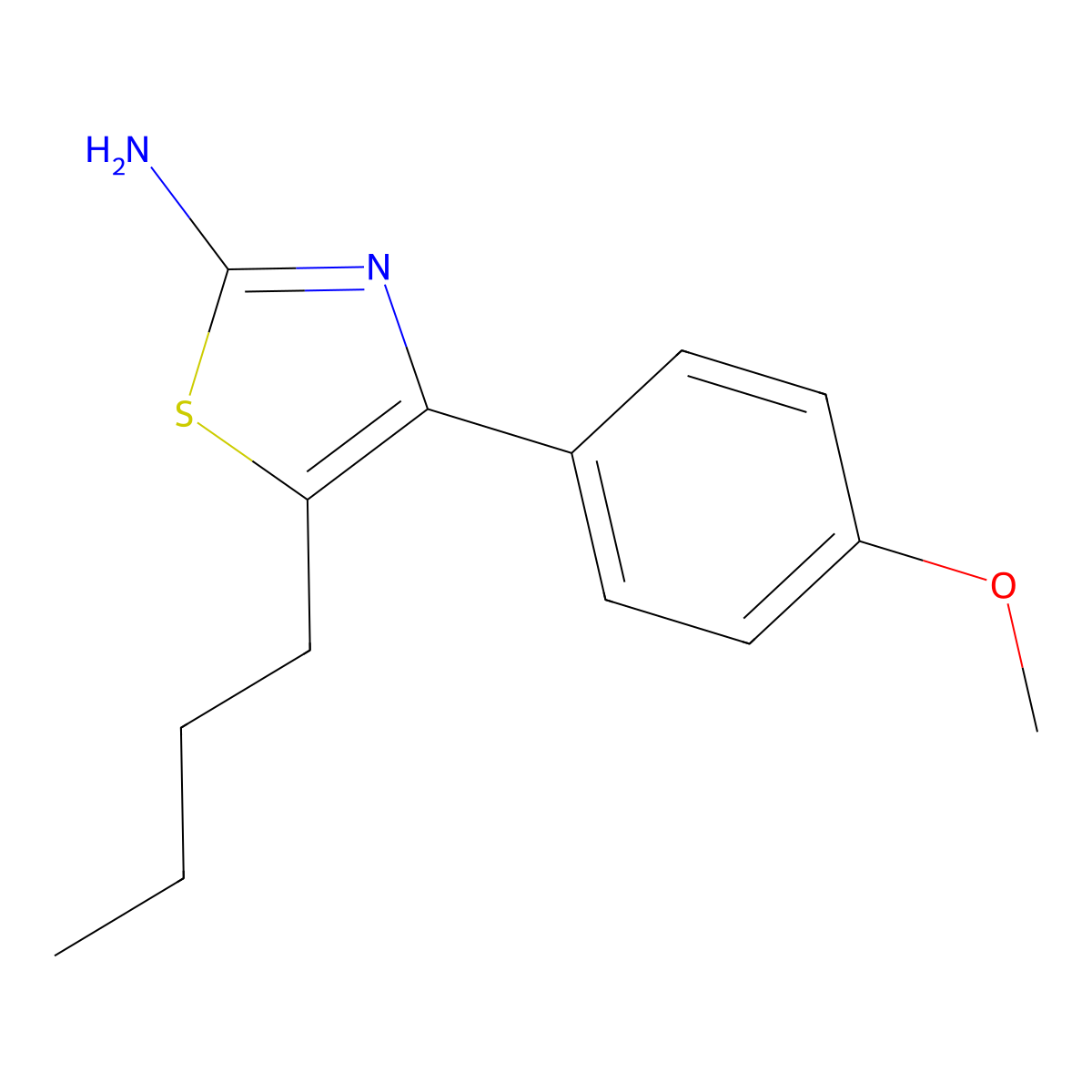 5-Butyl-4-(4-methoxyphenyl)-1,3-thiazol-2-amine molecular structure, CAS 406723-22-6