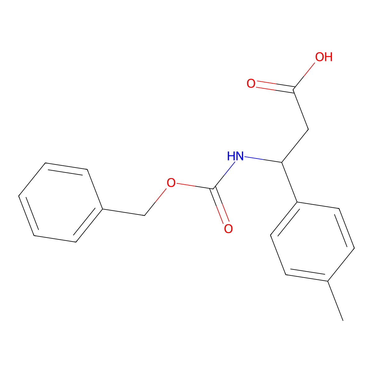 3-{[(Benzyloxy)carbonyl]amino}-3-(4-methylphenyl)propanoic acid molecular structure, CAS 406726-23-6