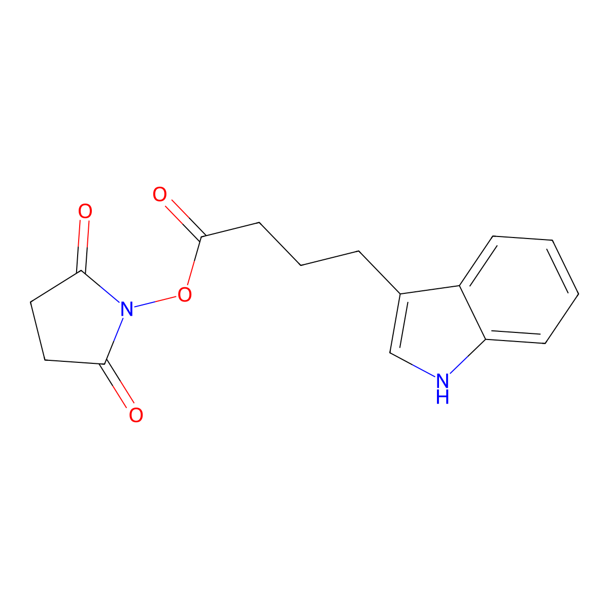 2,5-dioxopyrrolidin-1-yl 4-(1H-indol-3-yl)butanoate molecular structure, CAS 406726-76-9