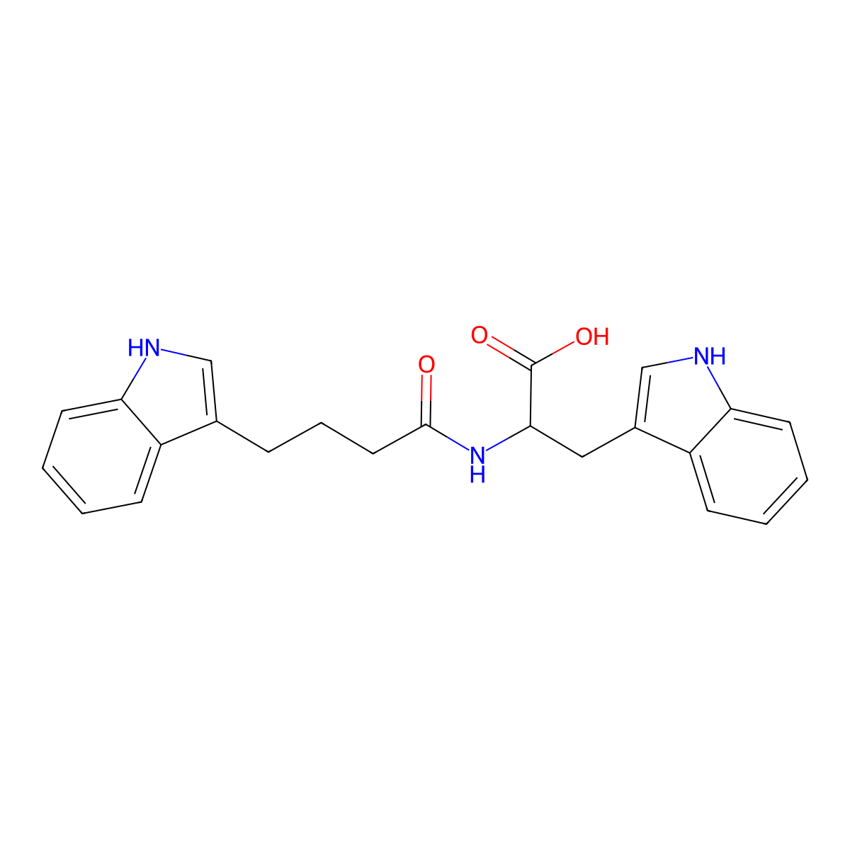 (S)-3-(1H-Indol-3-yl)-2-(4-1H-indol-3-yl-butyrylamino)-propionic acid molecular structure, CAS 406726-77-0