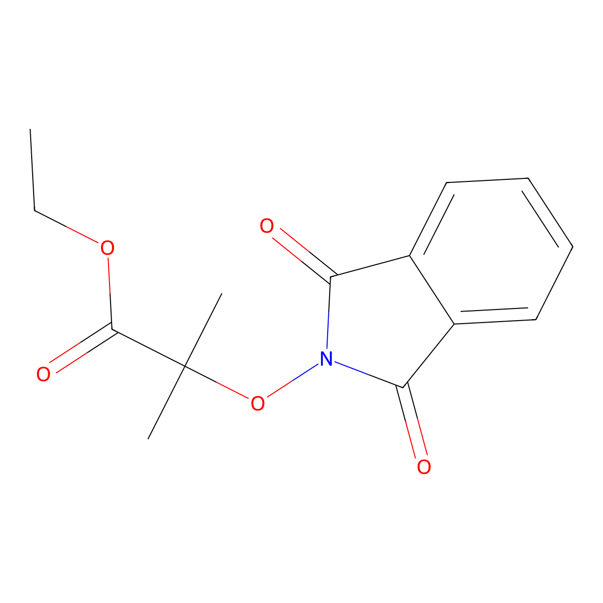 Ethyl 2-((1,3-dihydro-1,3-dioxo-2H-isoindol-2-yl)oxy)-2-methylpropionate molecular structure, CAS 40674-21-3