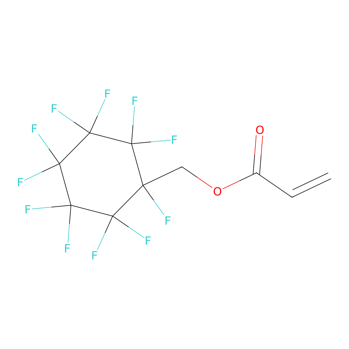 2-Propenoic acid, (1,2,2,3,3,4,4,5,5,6,6-undecafluorocyclohexyl)methyl ester molecular structure, CAS 40677-94-9