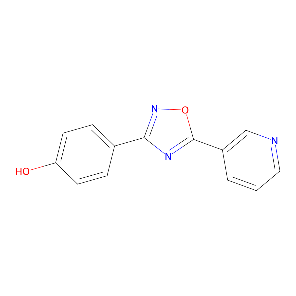 4-[5-(Pyridin-3-yl)-1,2,4-oxadiazol-3-yl]phenol molecular structure, CAS 40678-80-6