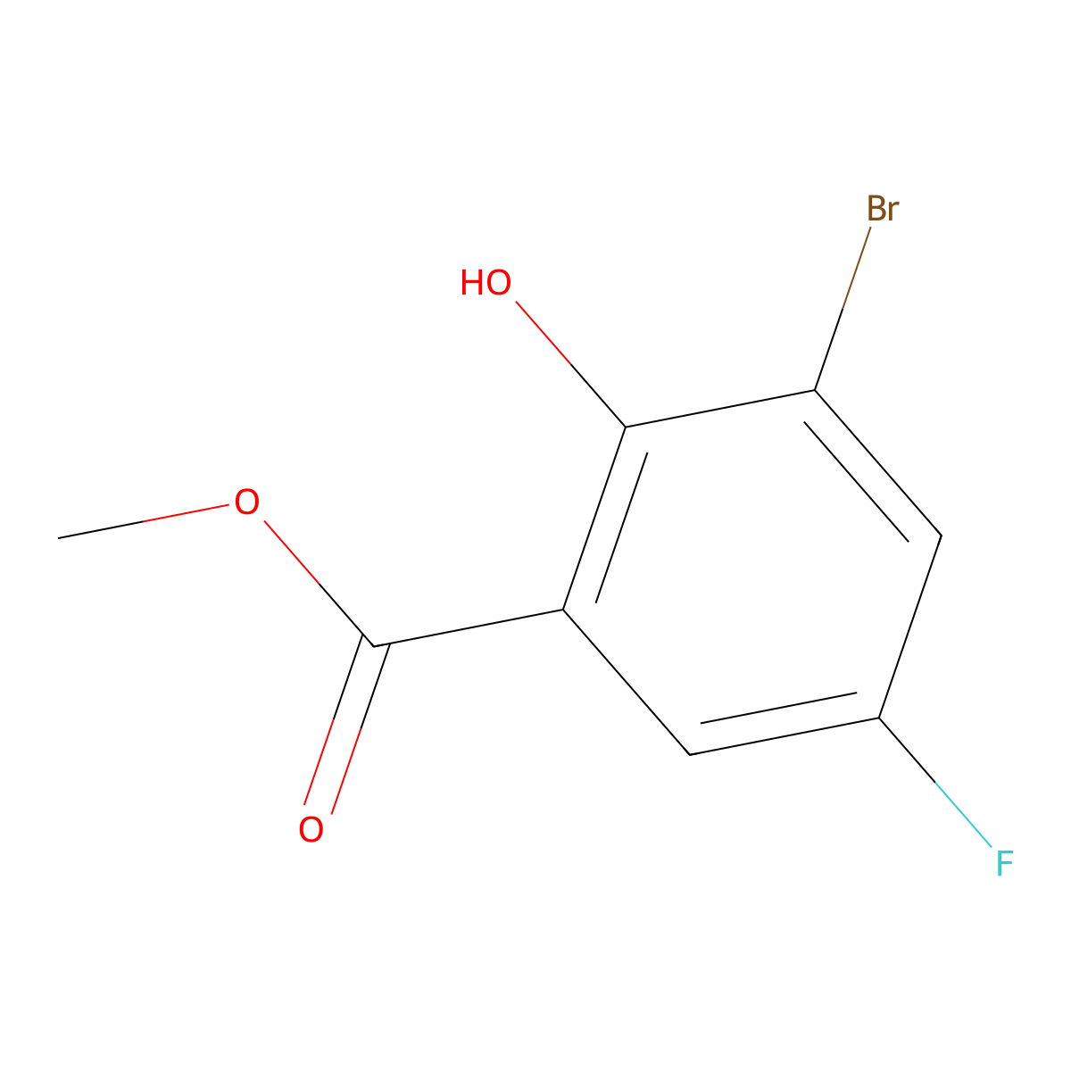 Methyl 3-bromo-5-fluoro-2-hydroxybenzoate molecular structure, CAS 4068-73-9