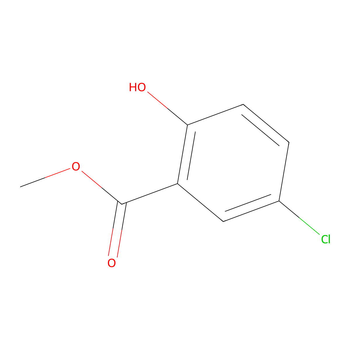 Benzoic acid, 5-chloro-2-hydroxy-, methyl ester molecular structure, CAS 4068-78-4