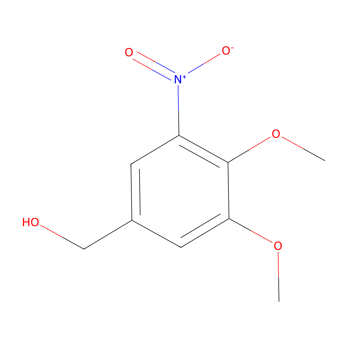 (3,4-Dimethoxy-5-nitrophenyl)methanol molecular structure, CAS 40681-92-3