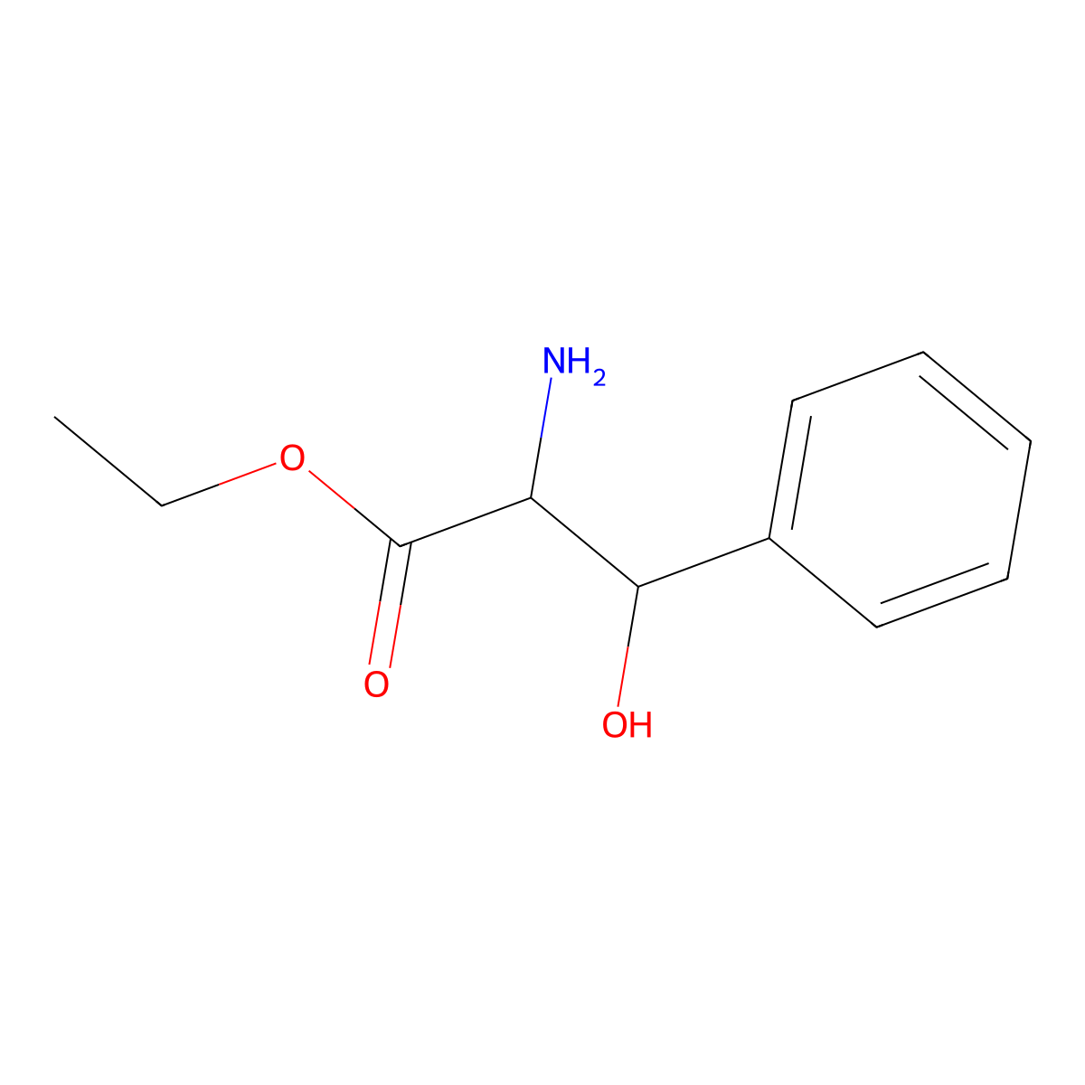 (2S)-Ethyl 2-amino-3-hydroxy-3-phenylpropanoate molecular structure, CAS 40682-56-2