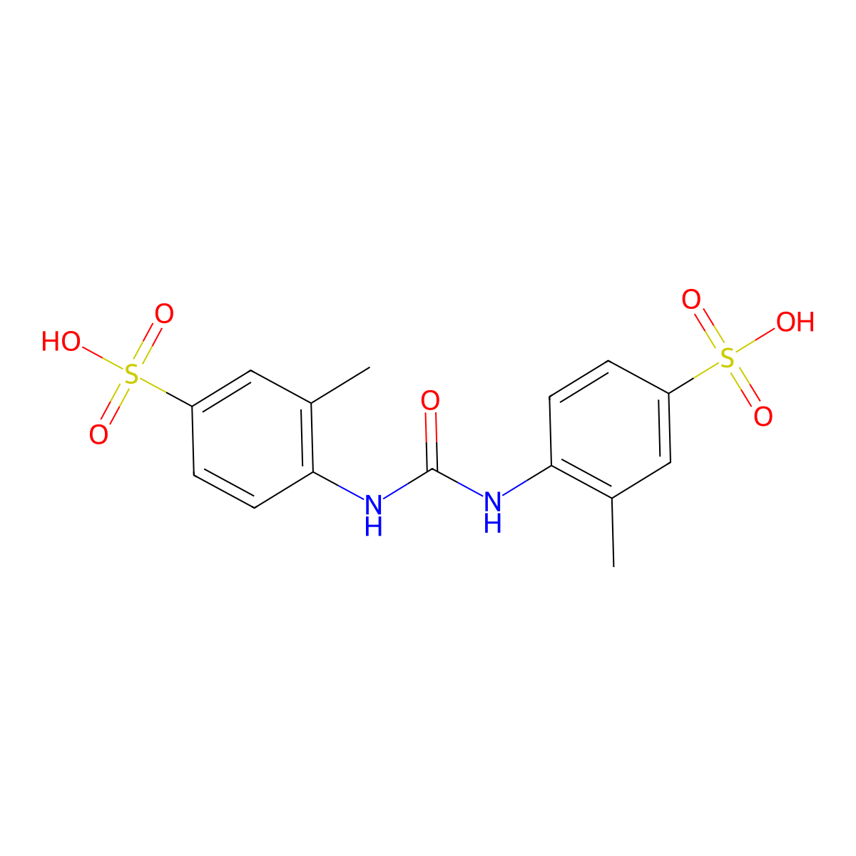 3-Methyl-4-{[(2-methyl-4-sulfophenyl)carbamoyl]amino}benzenesulfonic acid molecular structure, CAS 40686-05-3